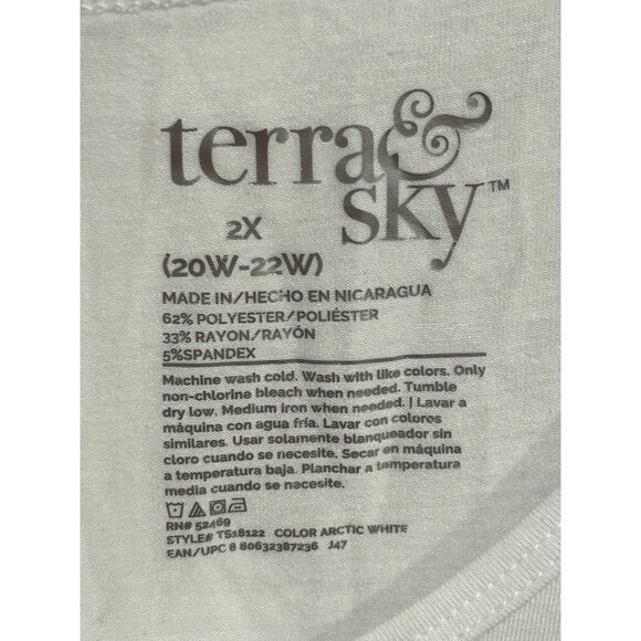 Terra & Sky White Generous Fit Swing Tank Top Lightweight Sleeveless Shirt Sz 2X - Picture 4 of 8